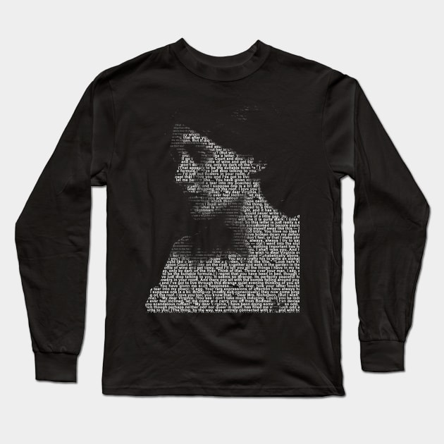 Virginia Woolf - word portrait - made from the love letters between her and Vita Long Sleeve T-Shirt by RandomGoodness